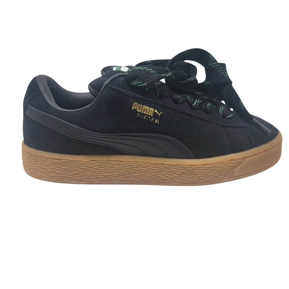 Puma Suede XL Skate Boys Size 6 Black Vine Green Low Top Sneakers 398180-02 NWOB